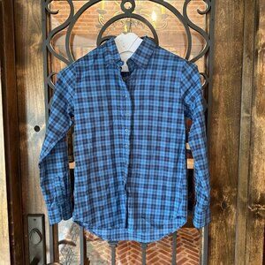 The Shirt by Rochelle Womens Size XS Blue Plaid Button down